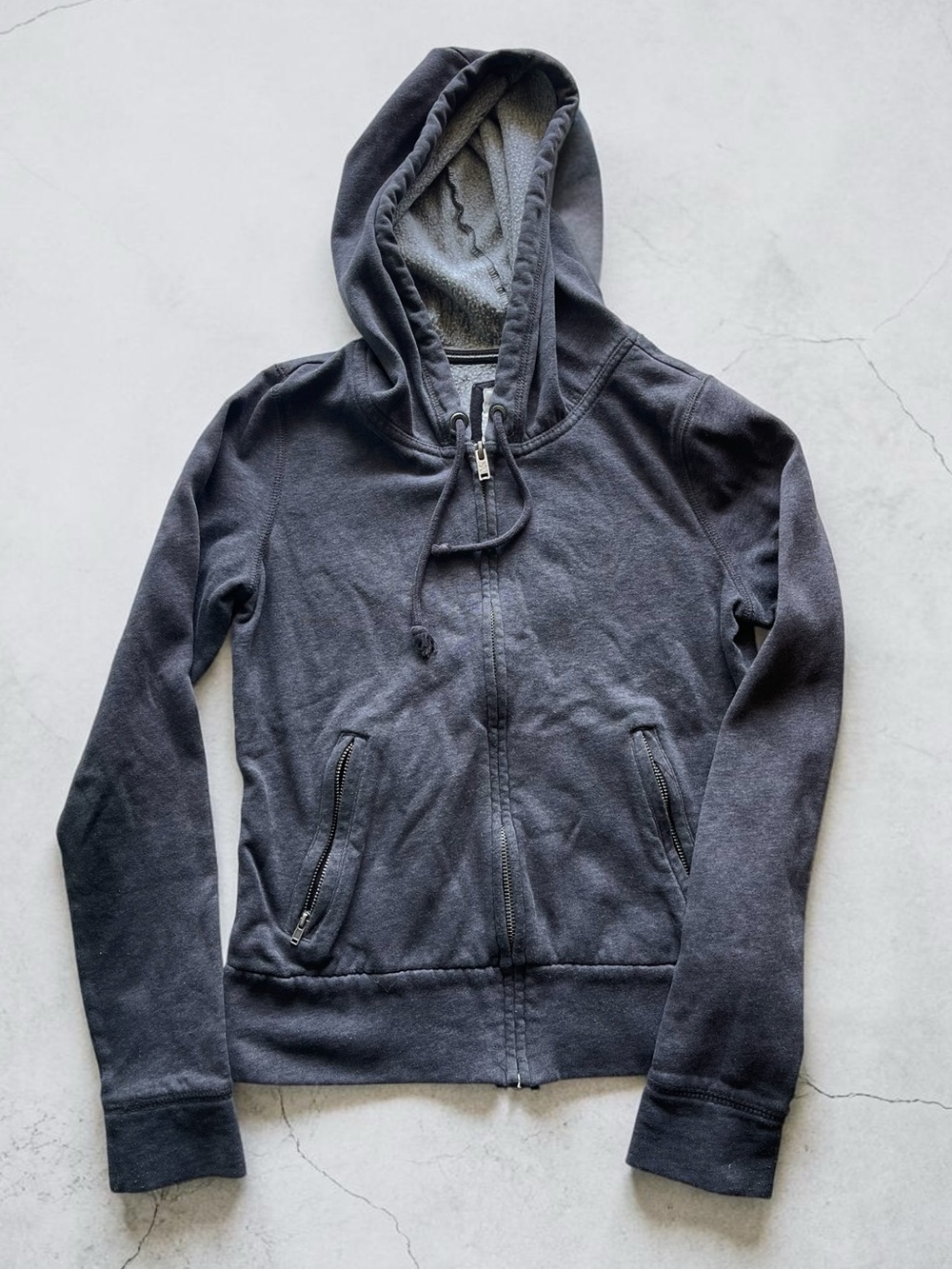 Aerie Zip Up Hoodie Womens Small Gray Lightweight Sweatshirt Full Zip